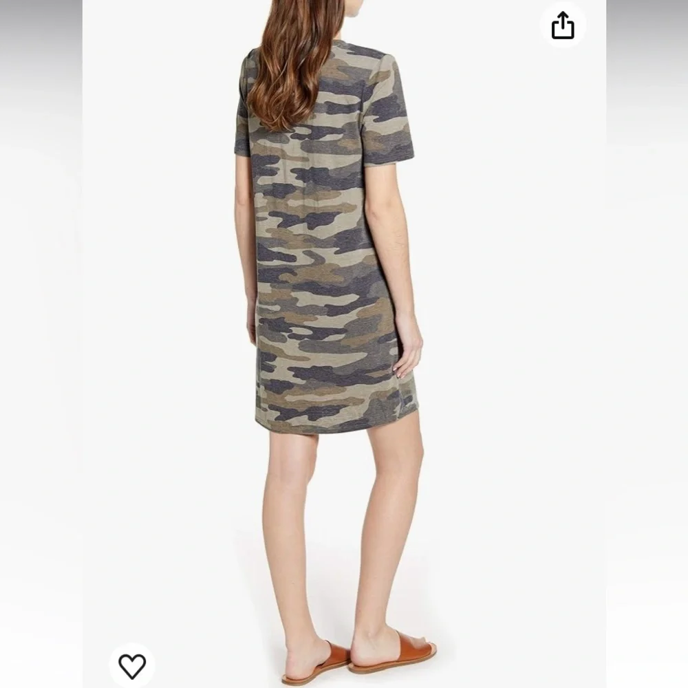 Lucky Brand Women's Short Sleeve Crew Neck Camo Summer Tee Shirt Dress - Picture 4 of 14